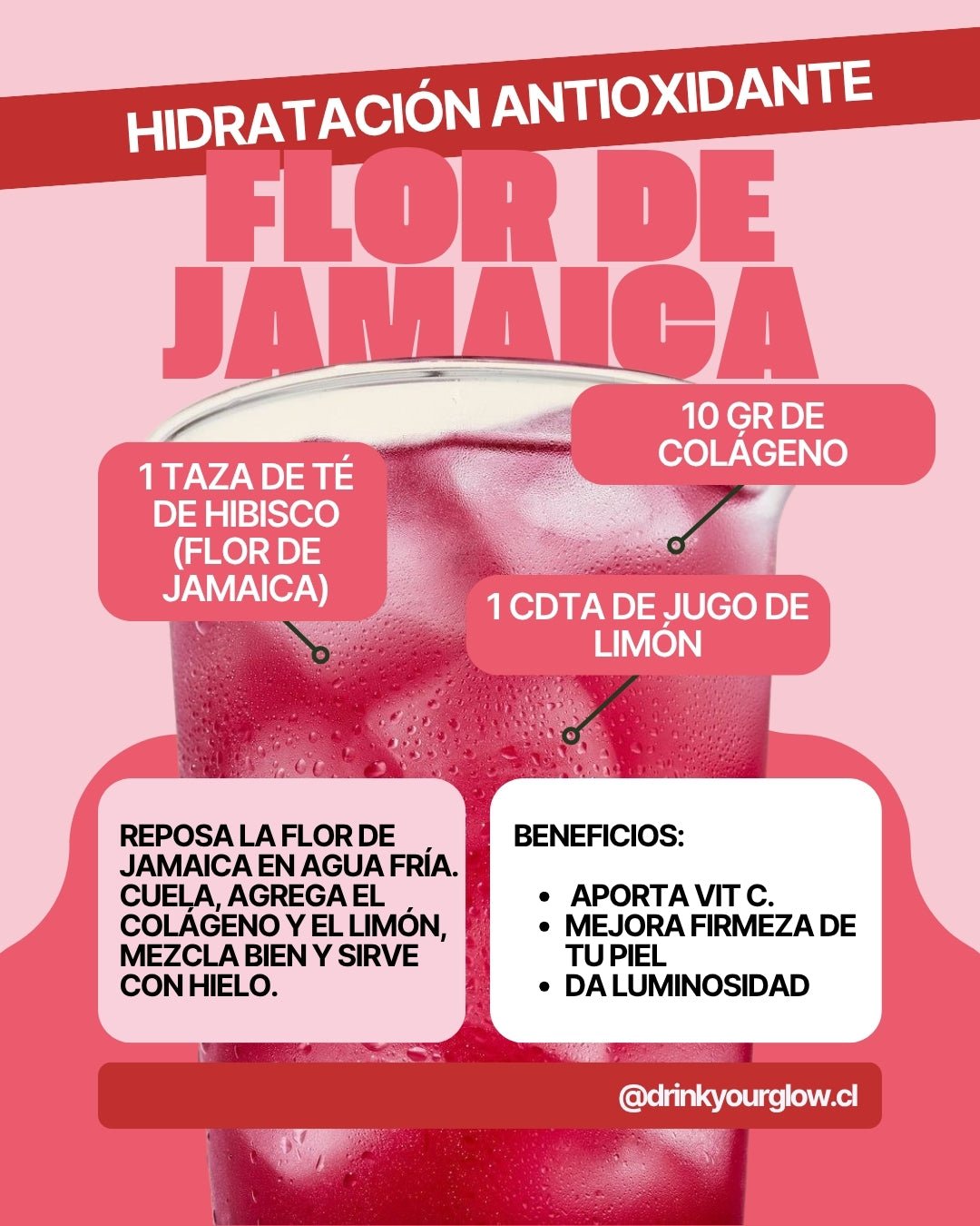 Pack - Péptidos de Colágeno y Flor de Jamaica - Drink your Glow CL